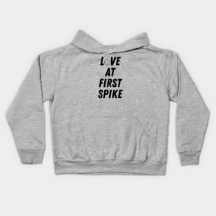 Love at First Spike Volleyball Design Kids Hoodie